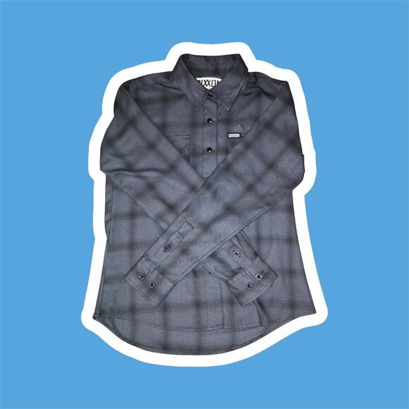 Dixxon Tops - Dixxon Grayscale Flannel Shirt Women’s Small – Rare Sold Out Drop
